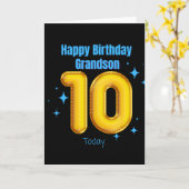 Happy Birthday Grandson - 10 Today Kaart (Gele Bloem)