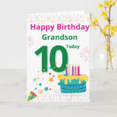 Happy Birthday Grandson - 10 Today Kaart (Gele Bloem)