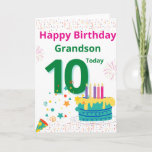 Happy Birthday Grandson - 10 Today Kaart<br><div class="desc">Een mooie kaart voor je kleinzoon op zijn tiende verjaardag.</div>