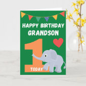 Happy Birthday Grandson - 1 Today Kaart (Gele Bloem)