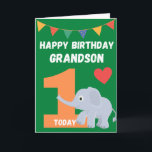 Happy Birthday Grandson - 1 Today Kaart<br><div class="desc">Een mooie verjaardagskaart voor je kleinzoon op zijn eerste verjaardag.</div>