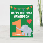 Happy Birthday Grandson - 1 Today Kaart<br><div class="desc">Een mooie verjaardagskaart voor je kleinzoon op zijn eerste verjaardag.</div>