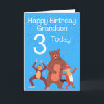 Happy Birthday Grandson - 3 Vandaag Kaart<br><div class="desc">Een schattige verjaardagskaart voor je kleinzoon op zijn speciale derde verjaardag.</div>