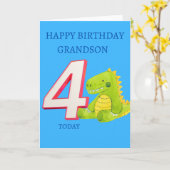 Happy Birthday Grandson - 4 Vandaag Kaart (Gele Bloem)