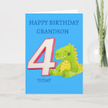 Happy Birthday Grandson - 4 Vandaag Kaart<br><div class="desc">Een schattige verjaardagskaart voor je kleinzoon op zijn speciale vierde verjaardag.</div>