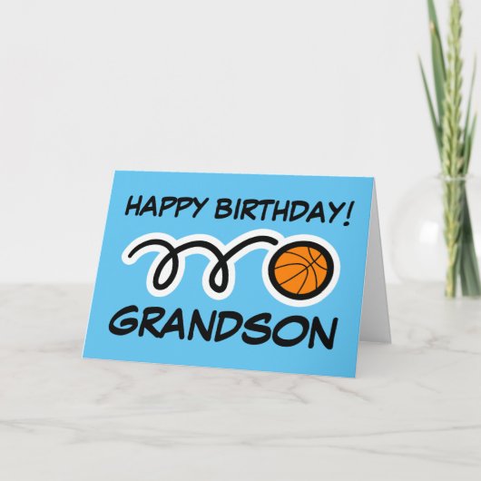 Happy Birthday Grandson atletic basketball Sport Kaart (Voorkant)