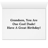 Happy Birthday Grandson Card (Binenzijde Horizontaal (Onderkant))