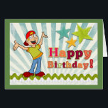 Happy Birthday Grandson Card<br><div class="desc">Het afbeelding van het glimlachen van cartoon-tieners met sterren en de woorden,  Happy Birthday,  staan op deze verjaardagskaart voor een kleinzoon. In de kaart staat: "Oma,  je bent een coole vent! Een geweldige verjaardag!" Een geweldige manier om die speciale verjaardagsgroeten te sturen!</div>