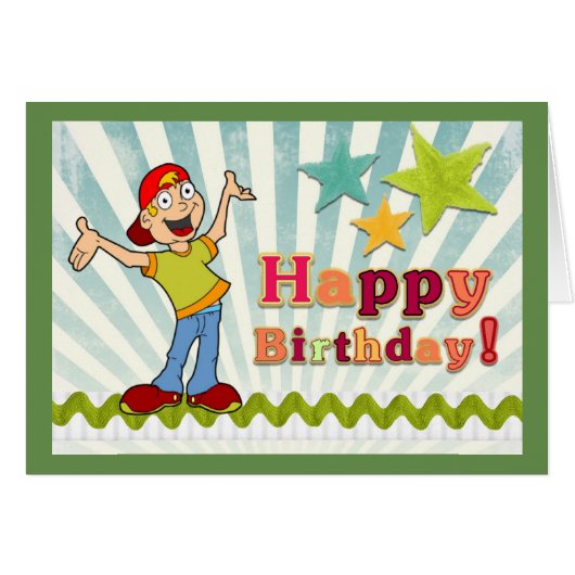 Happy Birthday Grandson Card (Voorkant Horizontaal)
