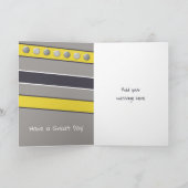 Happy Birthday Grandson grijs en gele foto Kaart (Binnen)