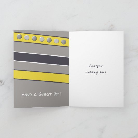 Happy Birthday Grandson grijs en gele foto Kaart (Binnen)