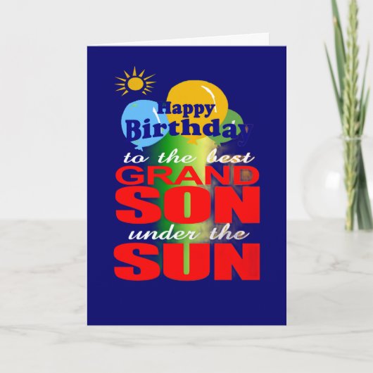 Happy birthday grandson kaart (Voorkant)