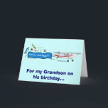 Happy Birthday Grandson Kaart<br><div class="desc">Overeenkomende items,  zoals sticker en magneet,  zijn beschikbaar in de penguincorpornerstore,  in de juiste categorieën.</div>
