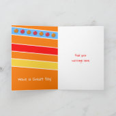 Happy Birthday Grandson red blue yellow foto Kaart (Binnen)