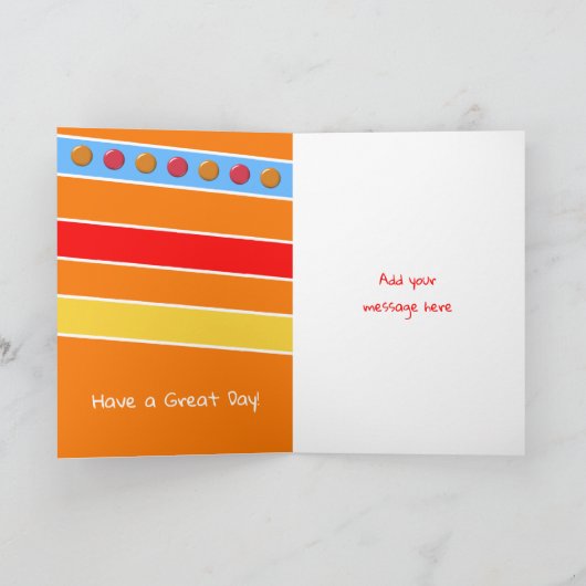 Happy Birthday Grandson red blue yellow foto Kaart (Binnen)