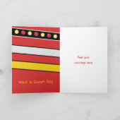 Happy Birthday Grandson red en zwarte foto Kaart (Binnen)