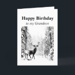 Happy Birthday Grandson  Stag, Deer Kaart<br><div class="desc">Happy Birthday Grandson  Stag,  Deer Animal,  Wildlife,  Natuur</div>