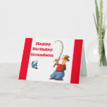 HAPPY BIRTHDAY **GRANDSON** VIST HUMOR KAART<br><div class="desc">BEDANKT VOOR EEN VAN MIJN ACHT STORES EN KOM WEER TERUG!!</div>