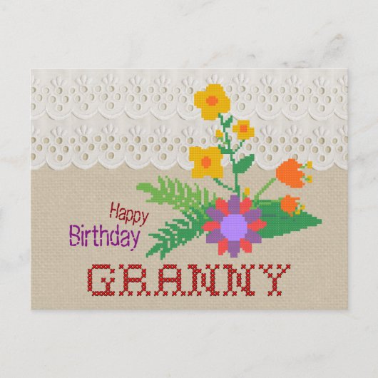 Happy Birthday Granny CC0683 Handicraft Briefkaart (Voorkant)