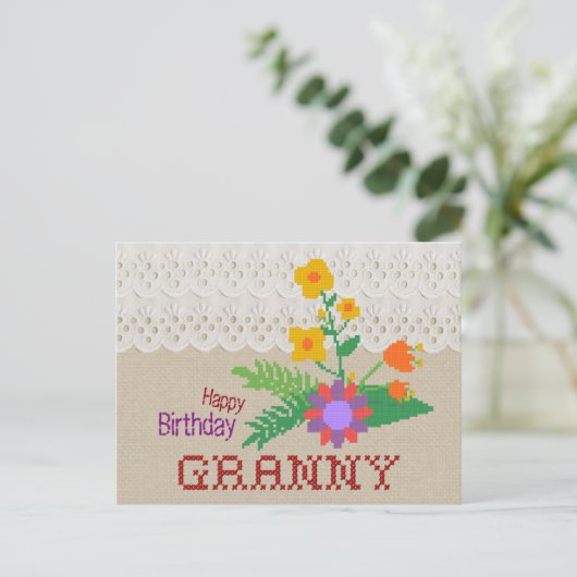 Happy Birthday Granny CC0683 Handicraft Briefkaart (Staand voorkant)