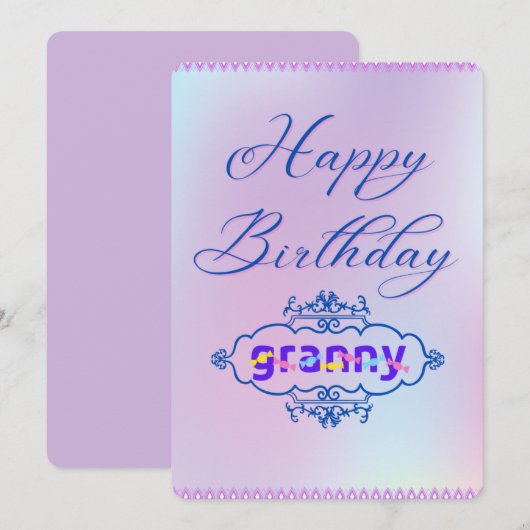 HAPPY BIRTHDAY granny (oma) (Voorkant / Achterkant)