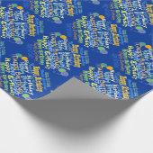 Happy Birthday Graphic (blauw) Cadeaupapier (Hoek)