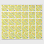 Happy Birthday Graphic (geel) Cadeaupapier (Vlak)