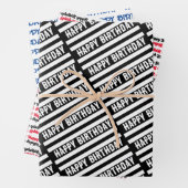 Happy Birthday Graphic Pattern Inpakpapier Vel (In situ)