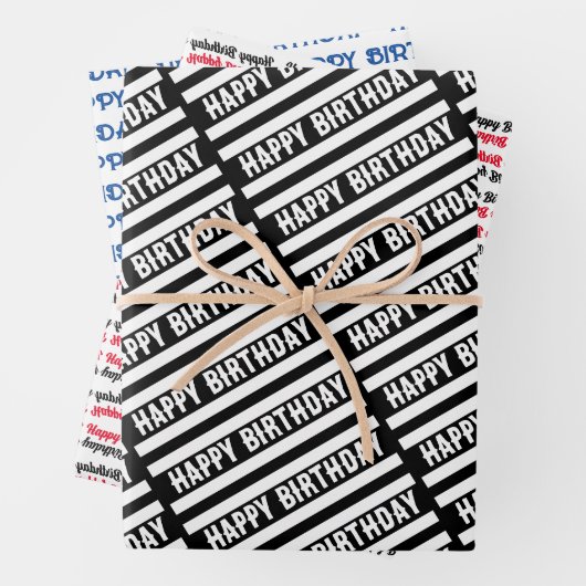 Happy Birthday Graphic Pattern Inpakpapier Vel (In situ)