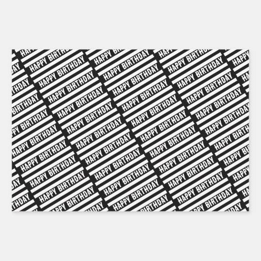 Happy Birthday Graphic Pattern Inpakpapier Vel (Voorkant)