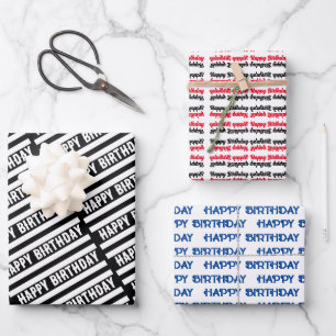Happy Birthday Graphic Pattern Inpakpapier Vel