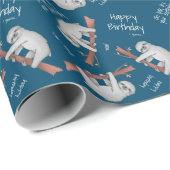 Happy Birthday, grappige en Sarcastic Sloth tekeni Cadeaupapier (Rol Hoek)