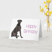 Happy Birthday Great Dane Puppy Dog Card - Verse Kaart (Gele Bloem)