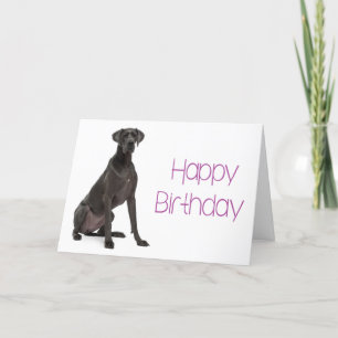 Happy Birthday Great Dane Puppy Dog Card - Verse Kaart