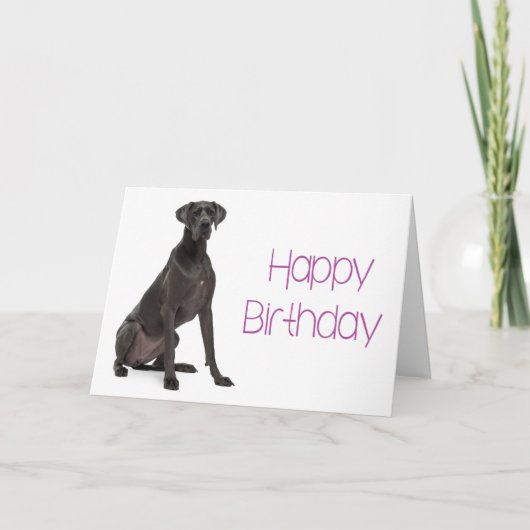 Happy Birthday Great Dane Puppy Dog Card - Verse Kaart (Voorkant)