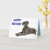 Happy Birthday Great Dane Puppy Dog Card - Verse Kaart (Gele Bloem)
