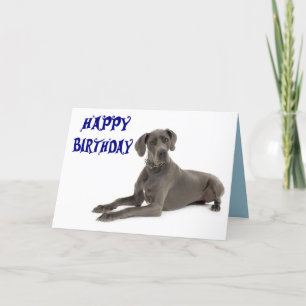 Happy Birthday Great Dane Puppy Dog Card - Verse Kaart