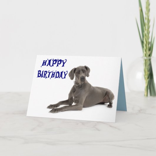 Happy Birthday Great Dane Puppy Dog Card - Verse Kaart (Voorkant)