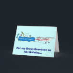 Happy Birthday Great Grandson-vliegtuig Kaart<br><div class="desc">Overeenkomende items kunnen worden gevonden door het "penguincorpornerstore-vliegtuig" te typen in de zoekbalk Zazzle.</div>