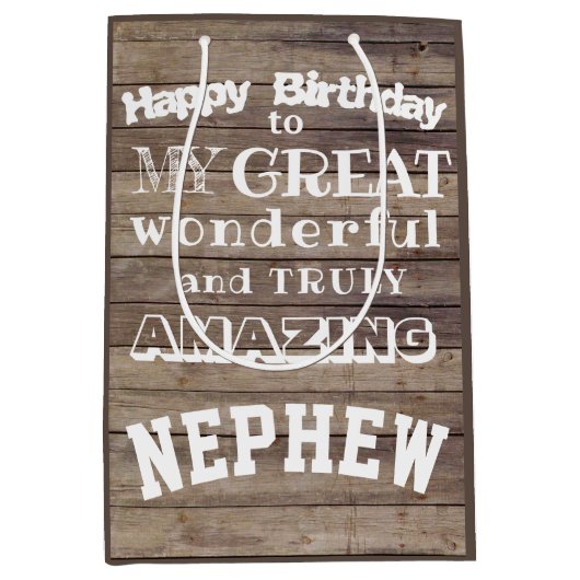 Happy Birthday Great Nephew Favor gift Bag Medium Cadeauzakje (Voorkant)