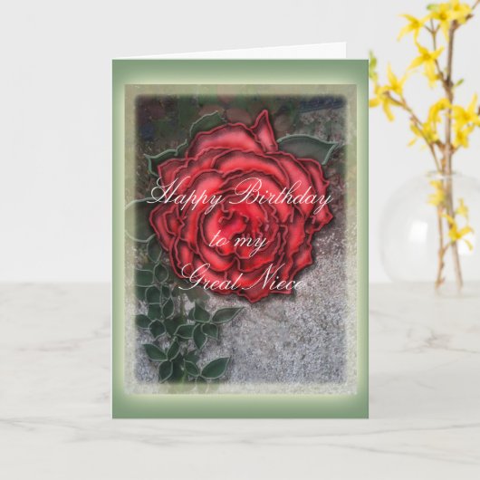 Happy Birthday Great Niece Kaart (Gele Bloem)