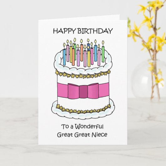 Happy Birthday Great Niece Kaart (Gele Bloem)