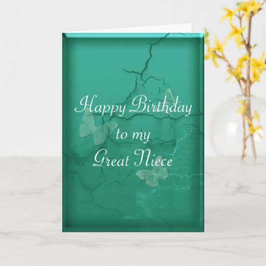 Happy Birthday Great Niece Kaart (Gele Bloem)