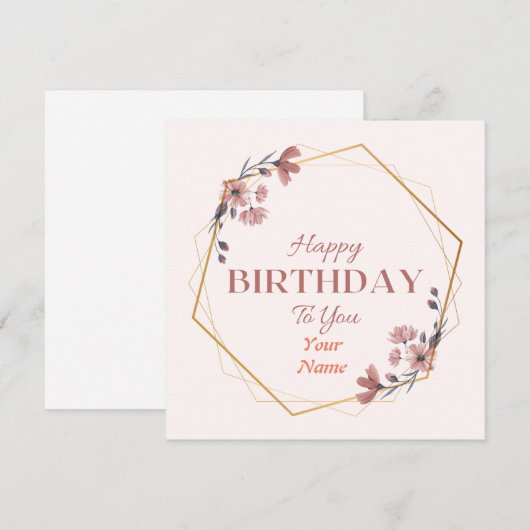 Happy Birthday Greating Kaart (Voorkant / Achterkant)