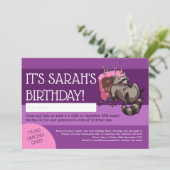 Happy Birthday Greedy Raccoon Cake Cartoon Kaart (Staand voorkant)