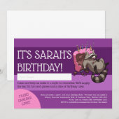 Happy Birthday Greedy Raccoon Cake Cartoon Kaart (Voorkant / Achterkant)