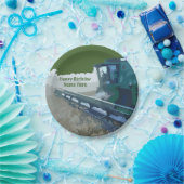 Happy Birthday Green Combine Borden Papieren Bordje (Feest)