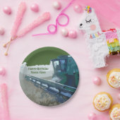 Happy Birthday Green Combine Borden Papieren Bordje (Feest)