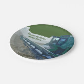 Happy Birthday Green Combine Borden Papieren Bordje (Gekanteld)