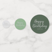 Happy Birthday green elegant modern klassiek Confetti (Achterkanten)